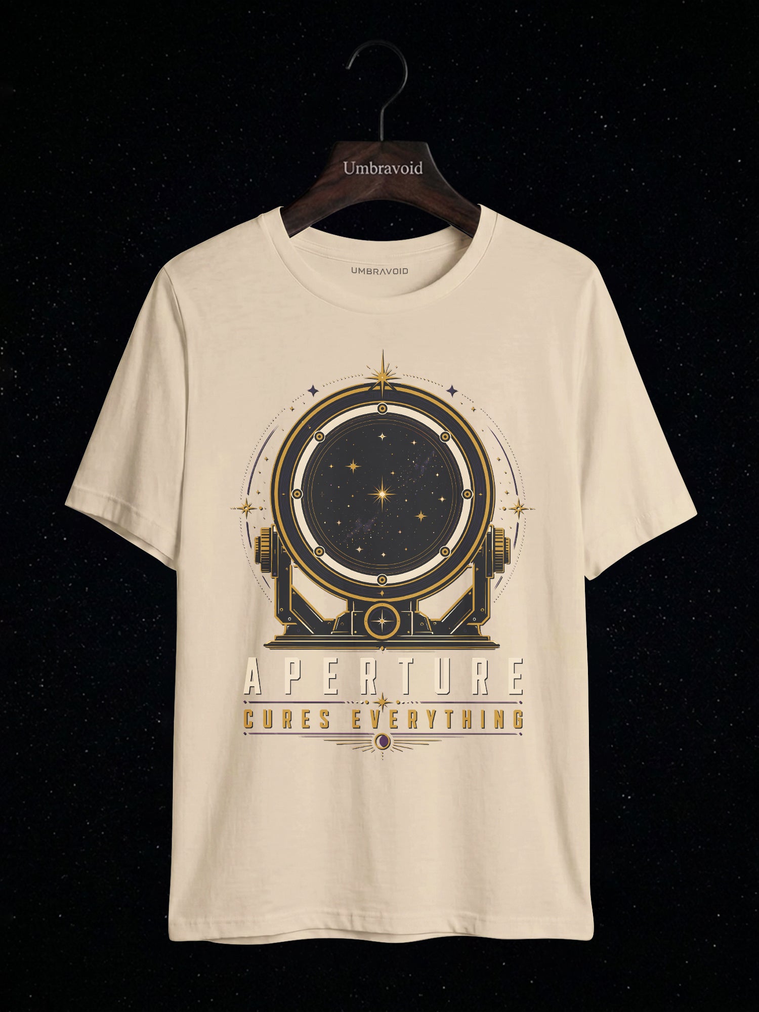 Aperture Cures Everything astronomy t-shirt | Umbra Void