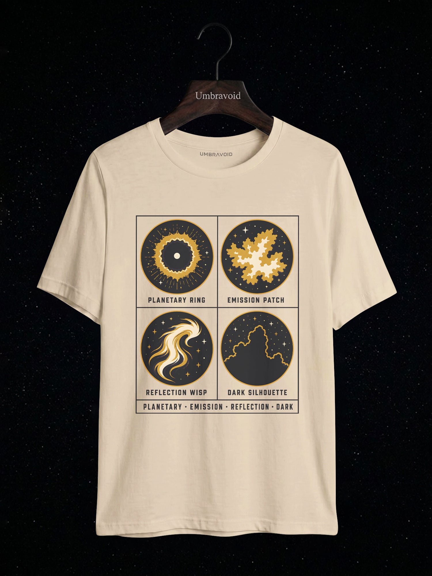 Nebula Types Field Guide astronomy t-shirt | Umbra Void