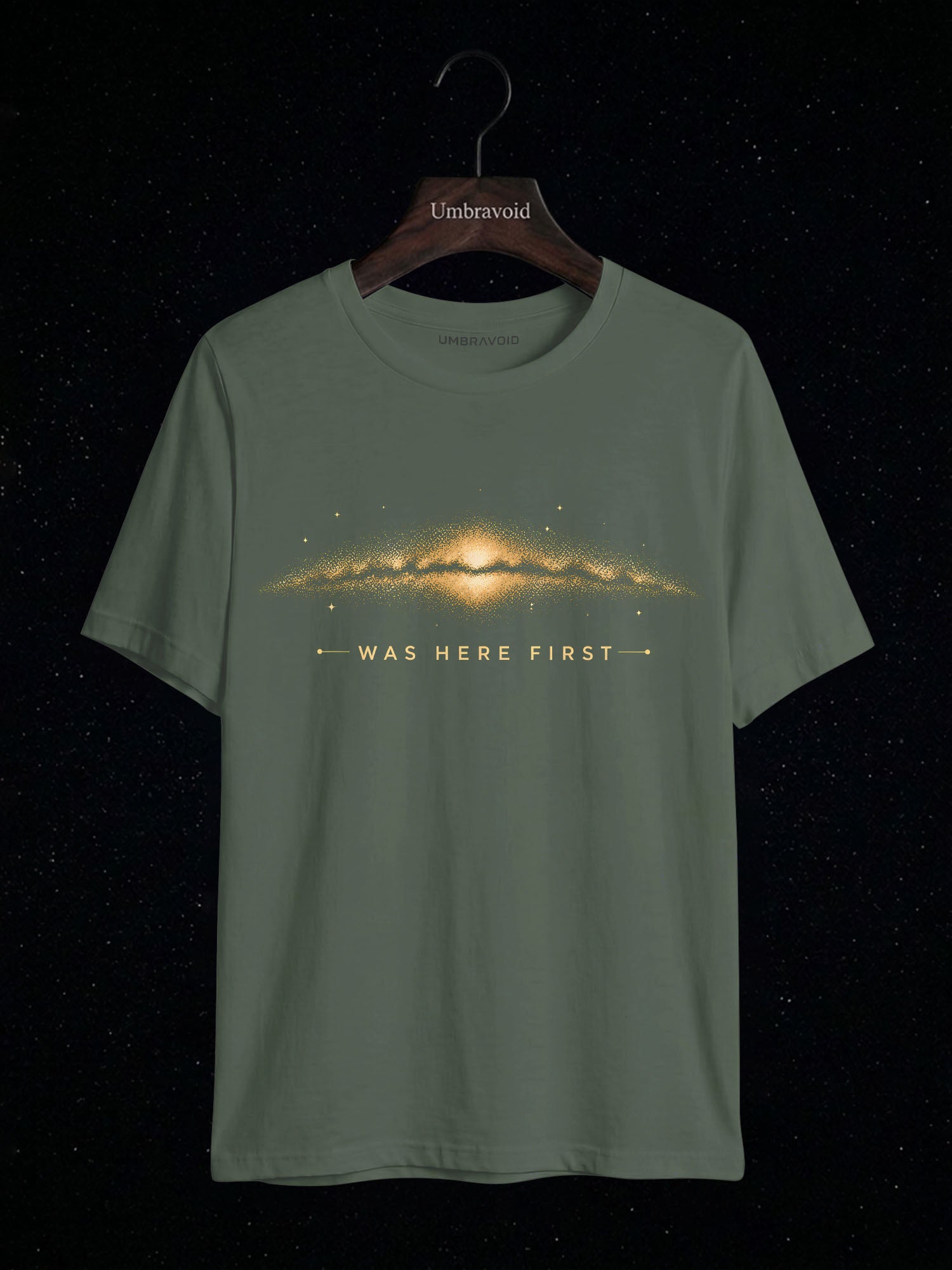 The Milky Way Was Here First astronomy t-shirt | Umbra Void