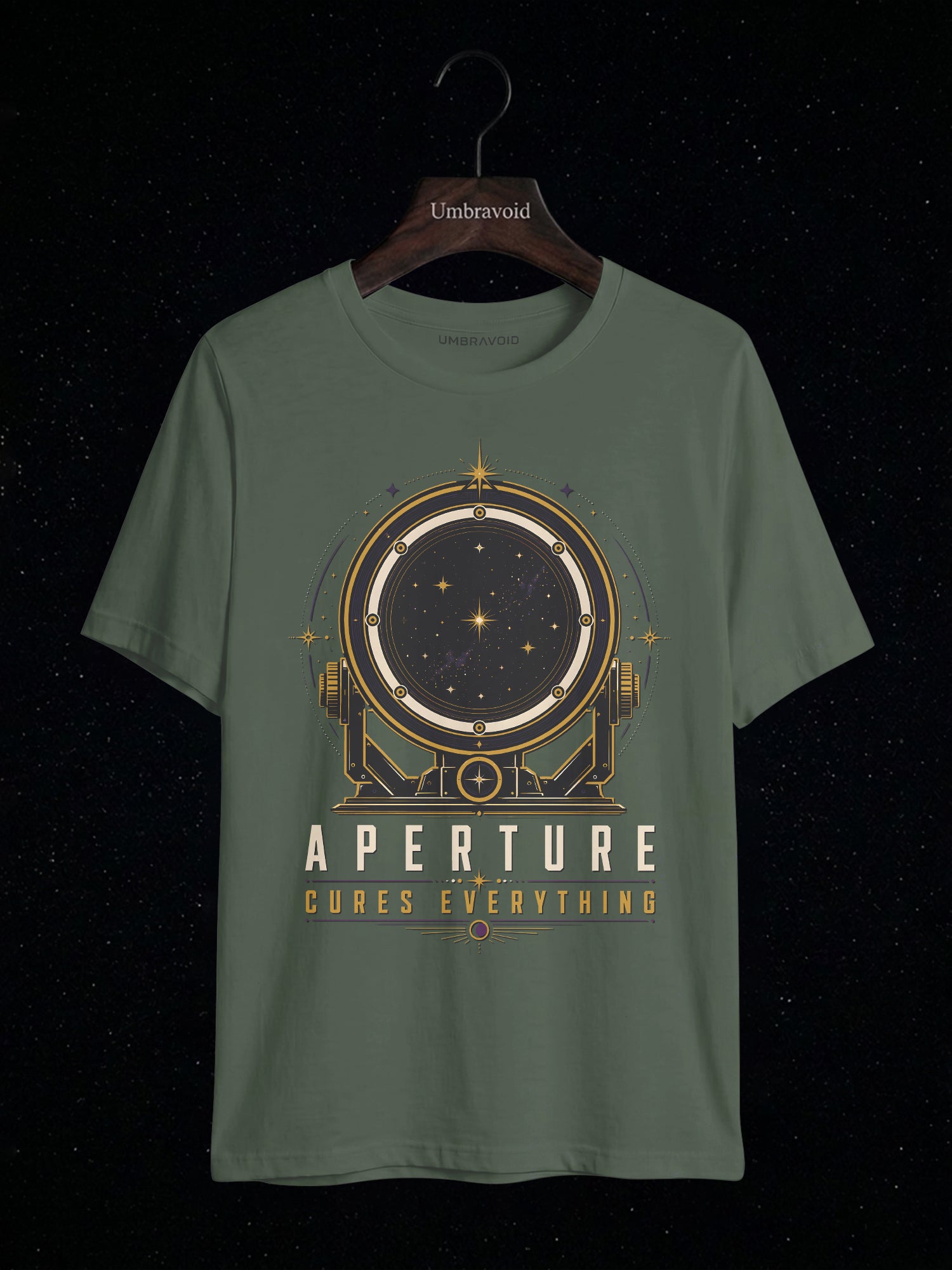 Aperture Cures Everything astronomy t-shirt | Umbra Void