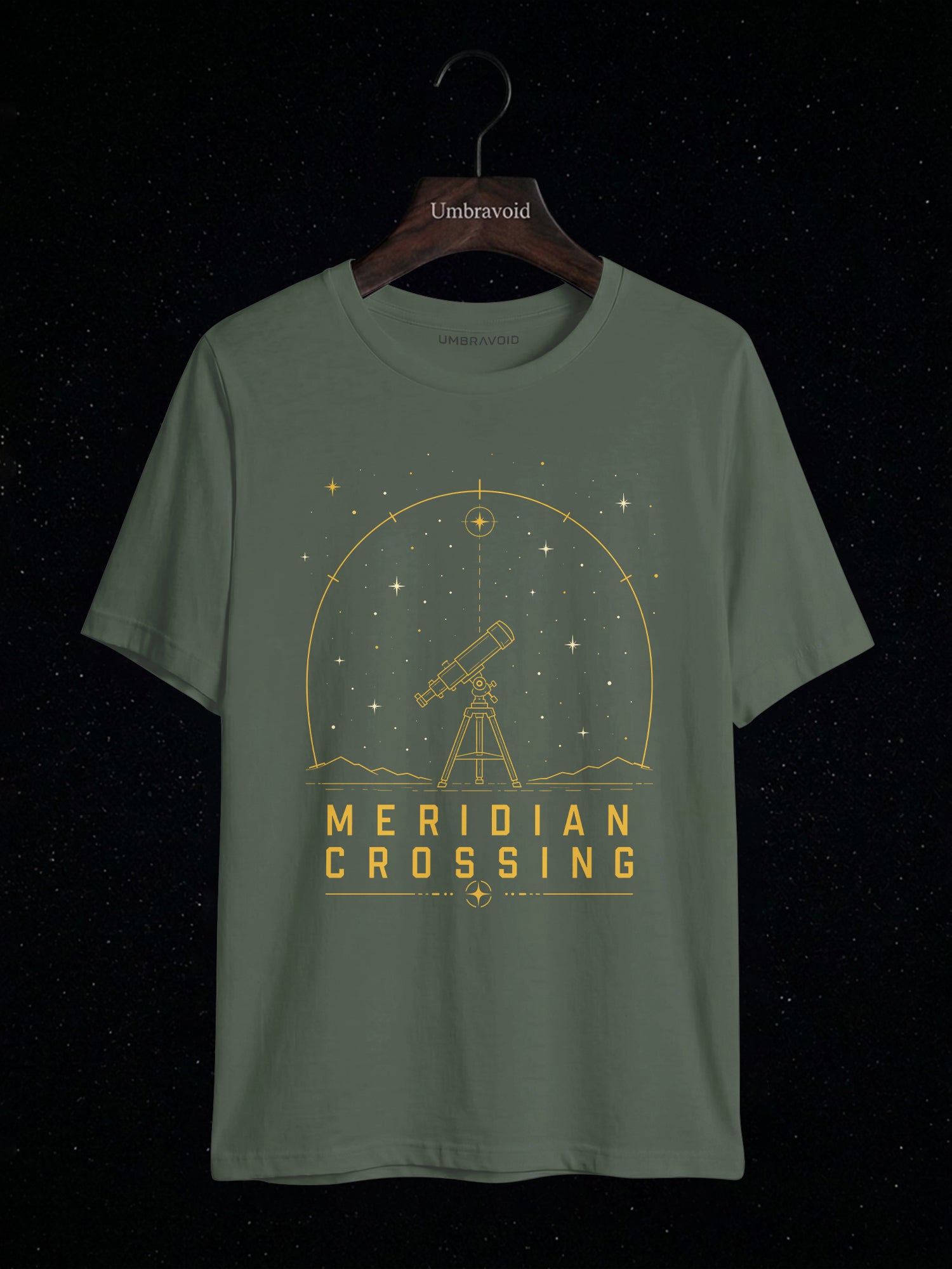 Meridian Crossing astronomy t-shirt | Umbra Void