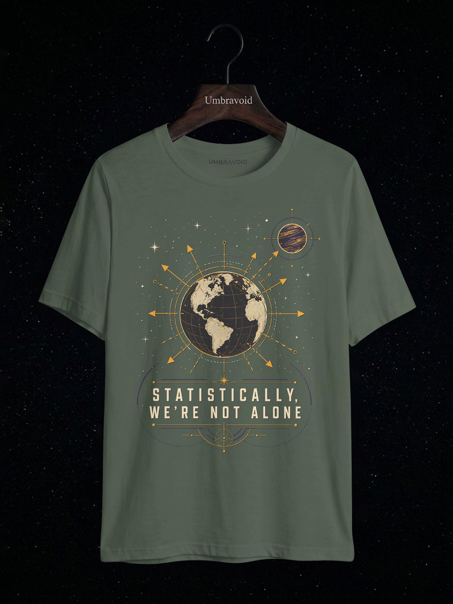 Statistically, We're Not Alone astronomy t-shirt | Umbra Void
