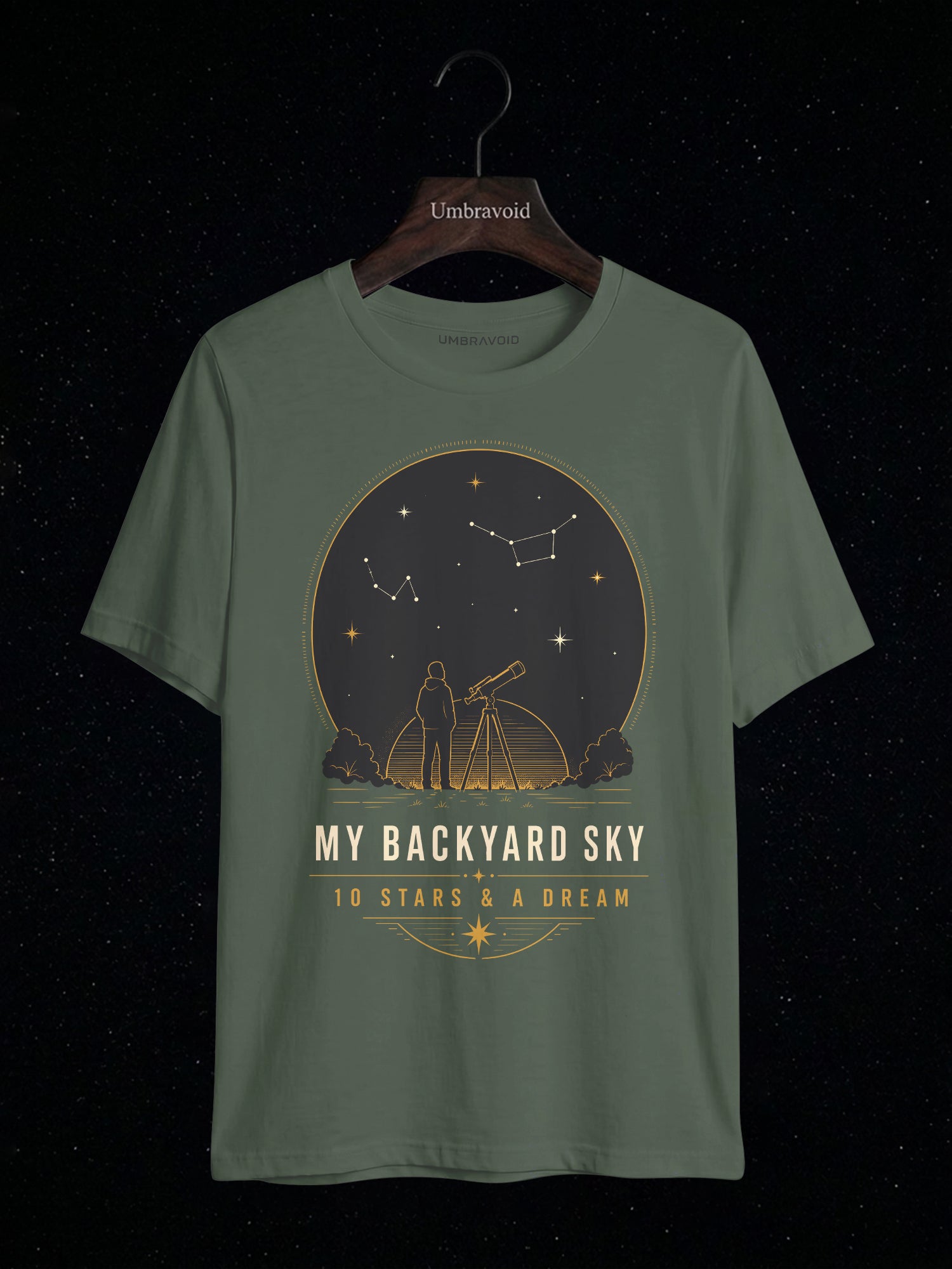 My Backyard Sky: 10 Stars & A Dream astronomy t-shirt | Umbra Void