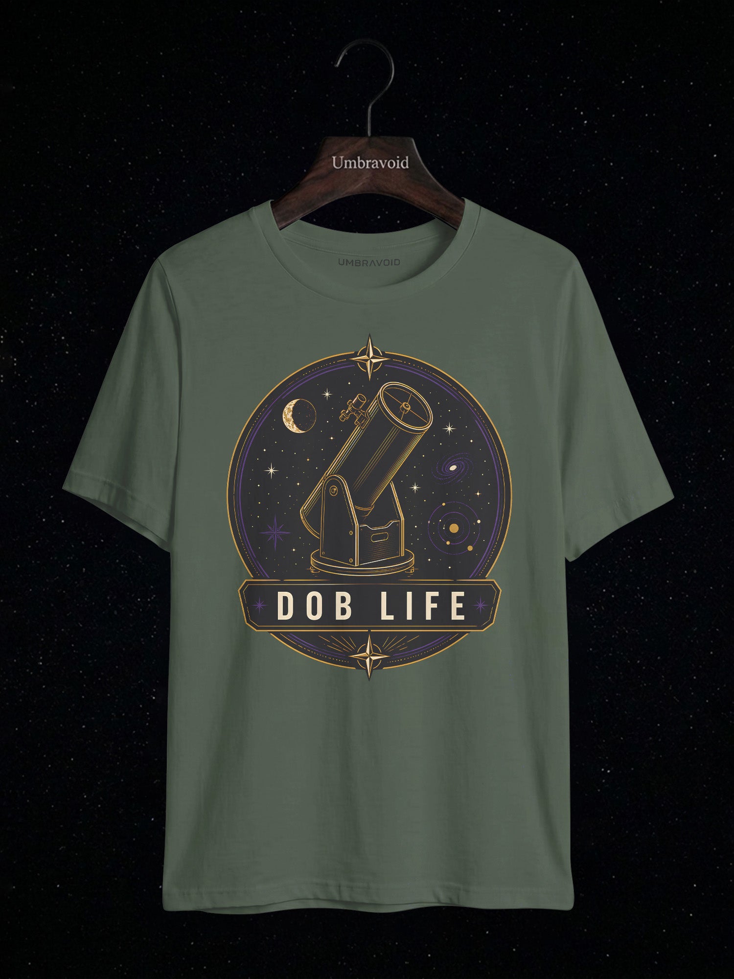 Dob Life Galaxy Edition astronomy t-shirt | Umbra Void