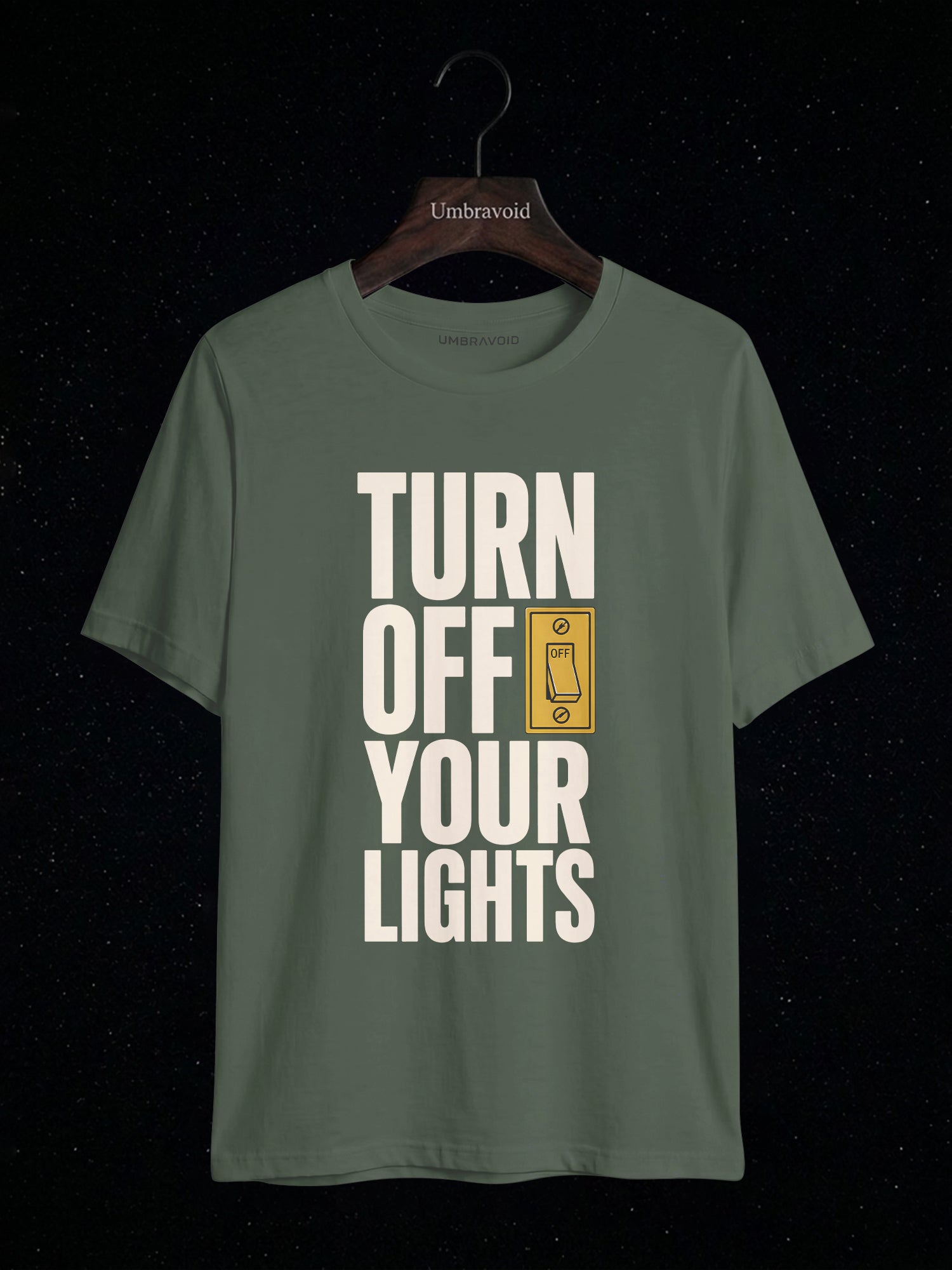 Turn Off Your Lights astronomy t-shirt | Umbra Void