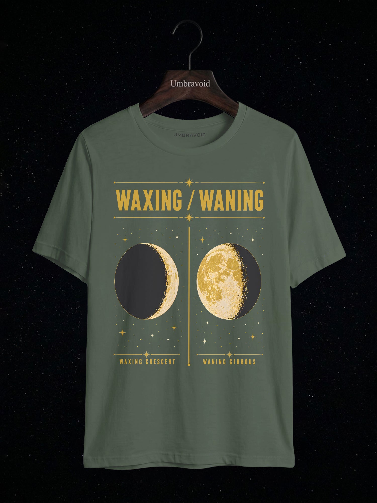Waxing / Waning astronomy t-shirt | Umbra Void