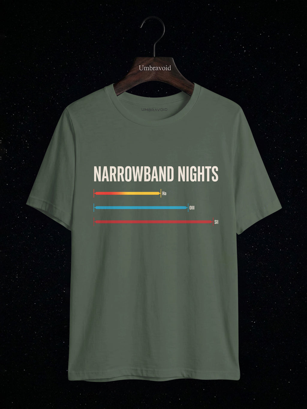 Narrowband Nights astronomy t-shirt | Umbra Void