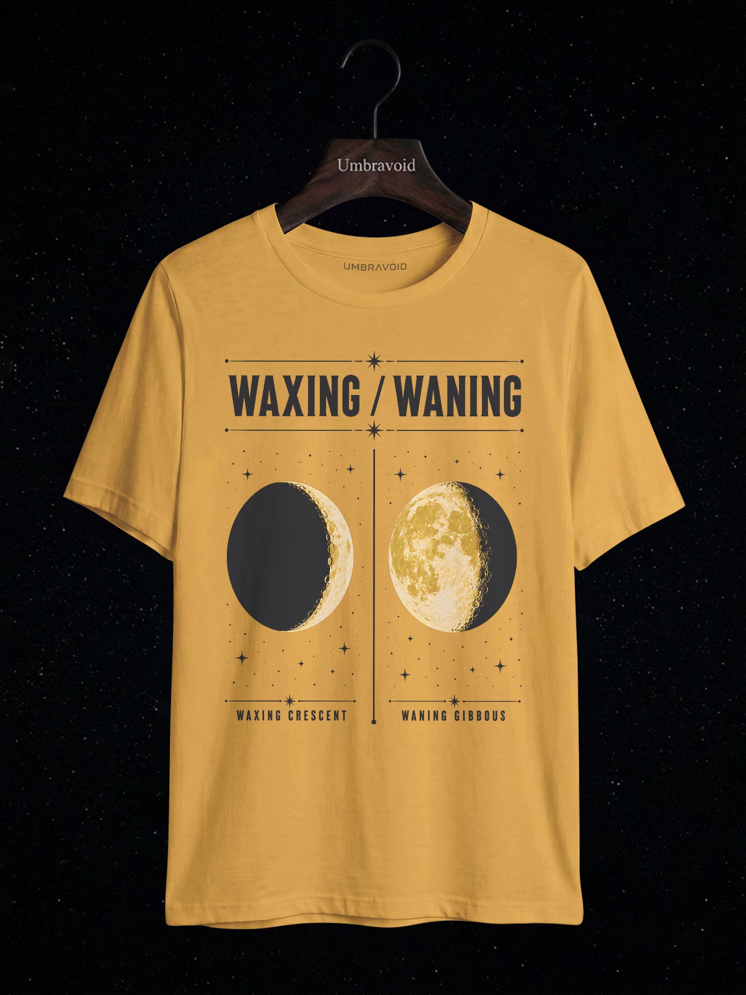 Waxing / Waning astronomy t-shirt | Umbra Void