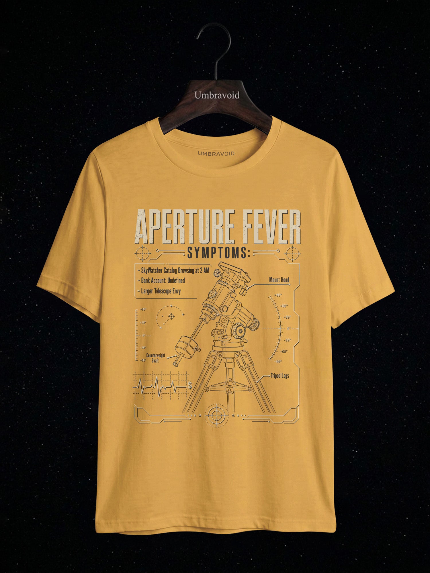 Aperture Fever Symptoms astronomy t-shirt | Umbra Void