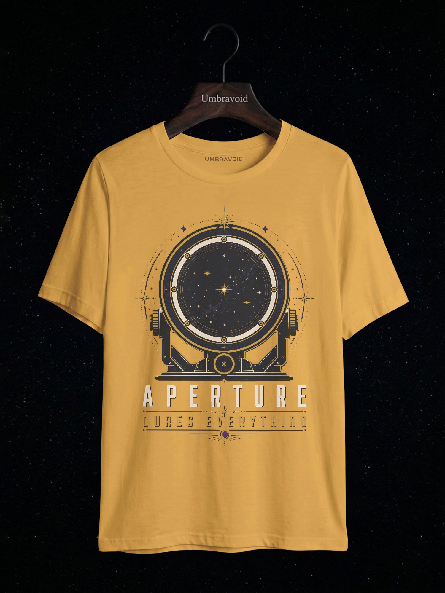 Aperture Cures Everything astronomy t-shirt | Umbra Void