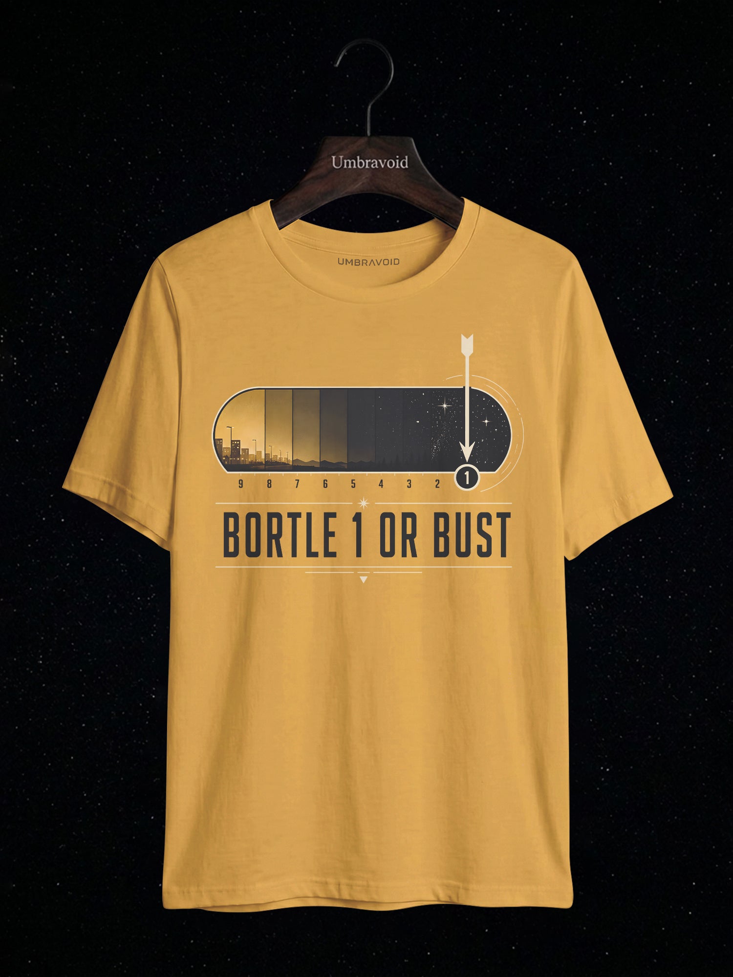 Bortle 1 Or Bust Scale astronomy t-shirt | Umbra Void