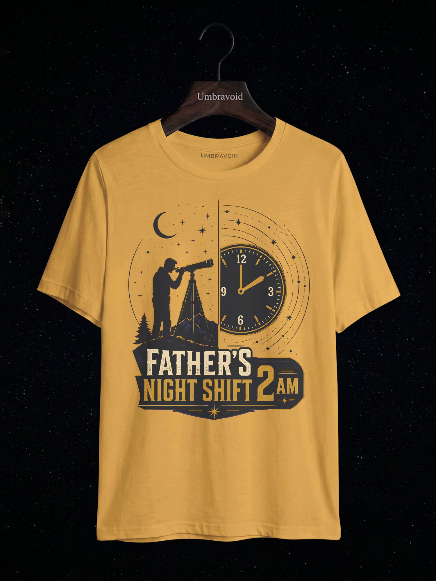 Father's Night Shift 2AM astronomy t-shirt | Umbra Void