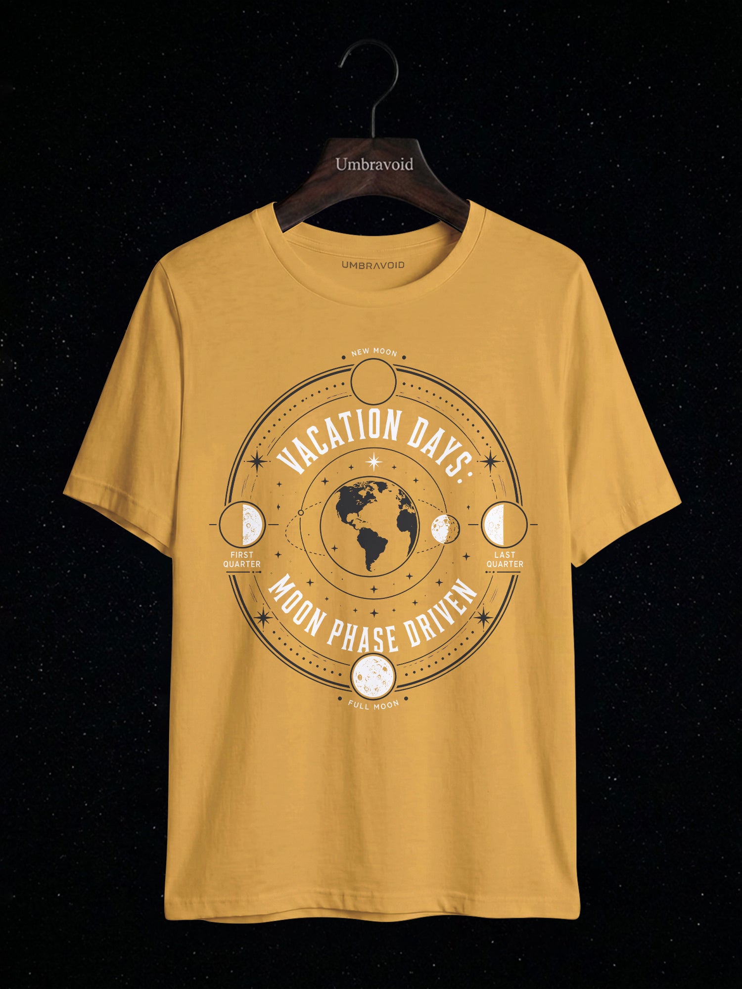 Vacation Days: Moon Phase Driven astronomy t-shirt | Umbra Void