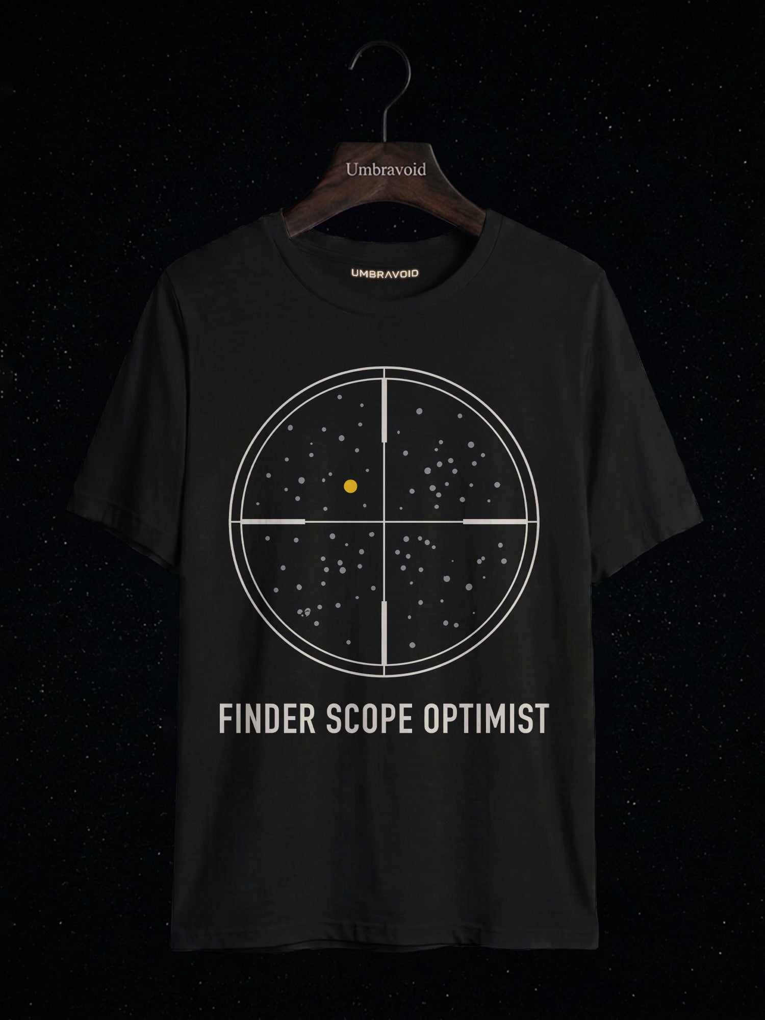 Finder Scope Optimist astronomy t-shirt | Umbra Void
