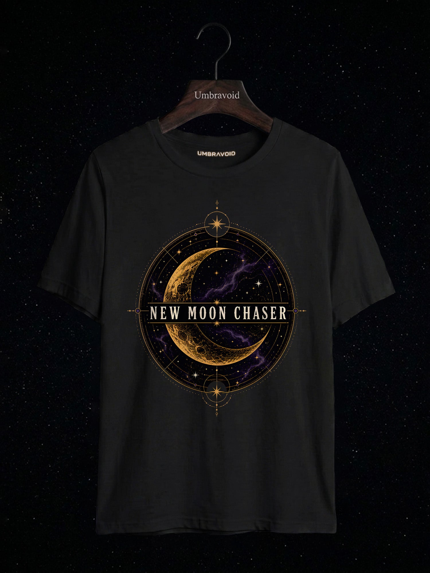 New Moon Chaser astronomy t-shirt | Umbra Void