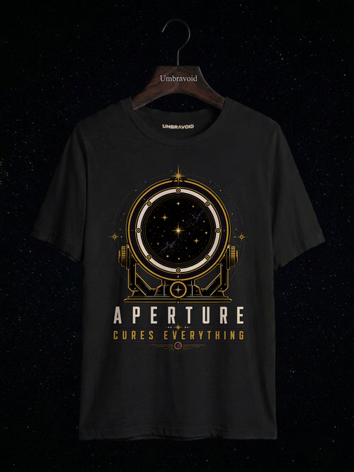 Aperture Cures Everything astronomy t-shirt | Umbra Void