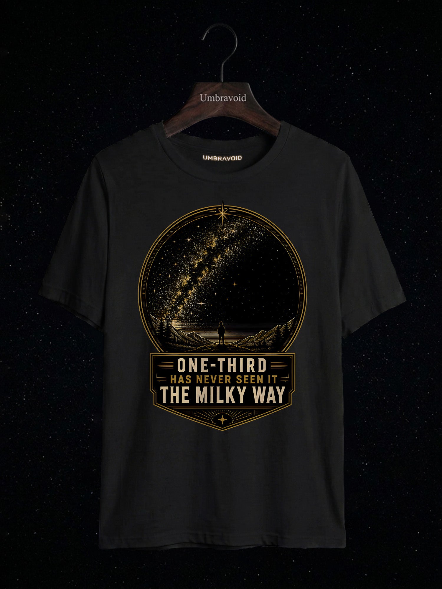 One-Third Has Never Seen The Milky Way astronomy t-shirt | Umbra Void