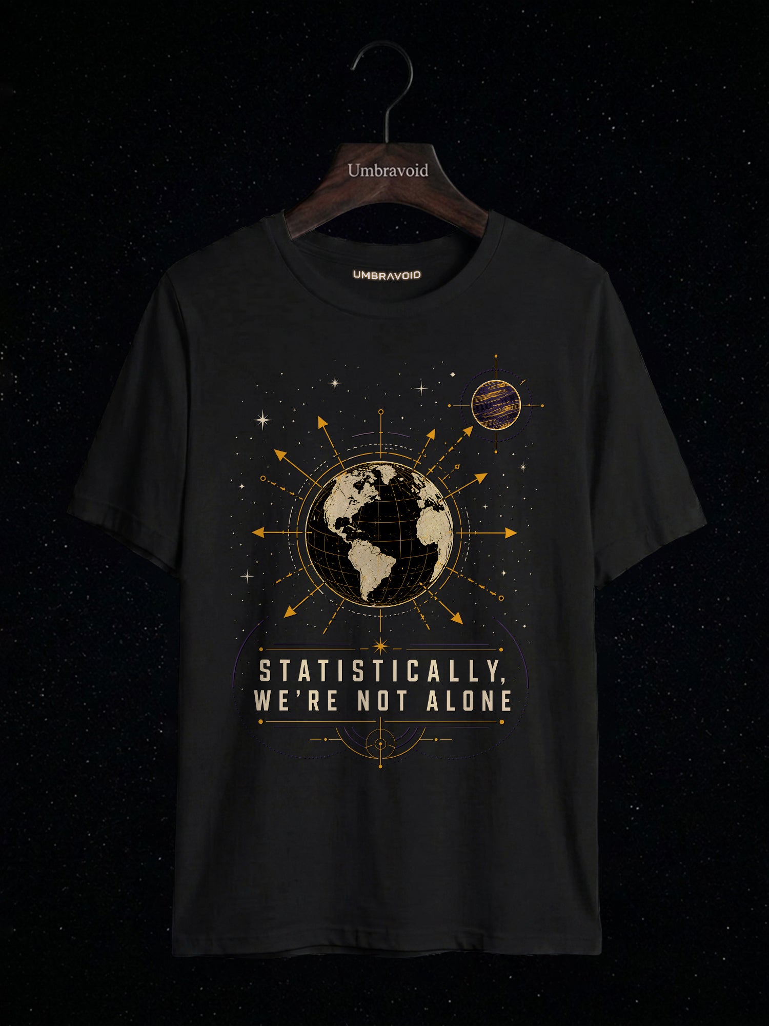 Statistically, We're Not Alone astronomy t-shirt | Umbra Void