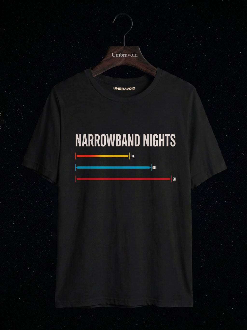 Narrowband Nights astronomy t-shirt | Umbra Void