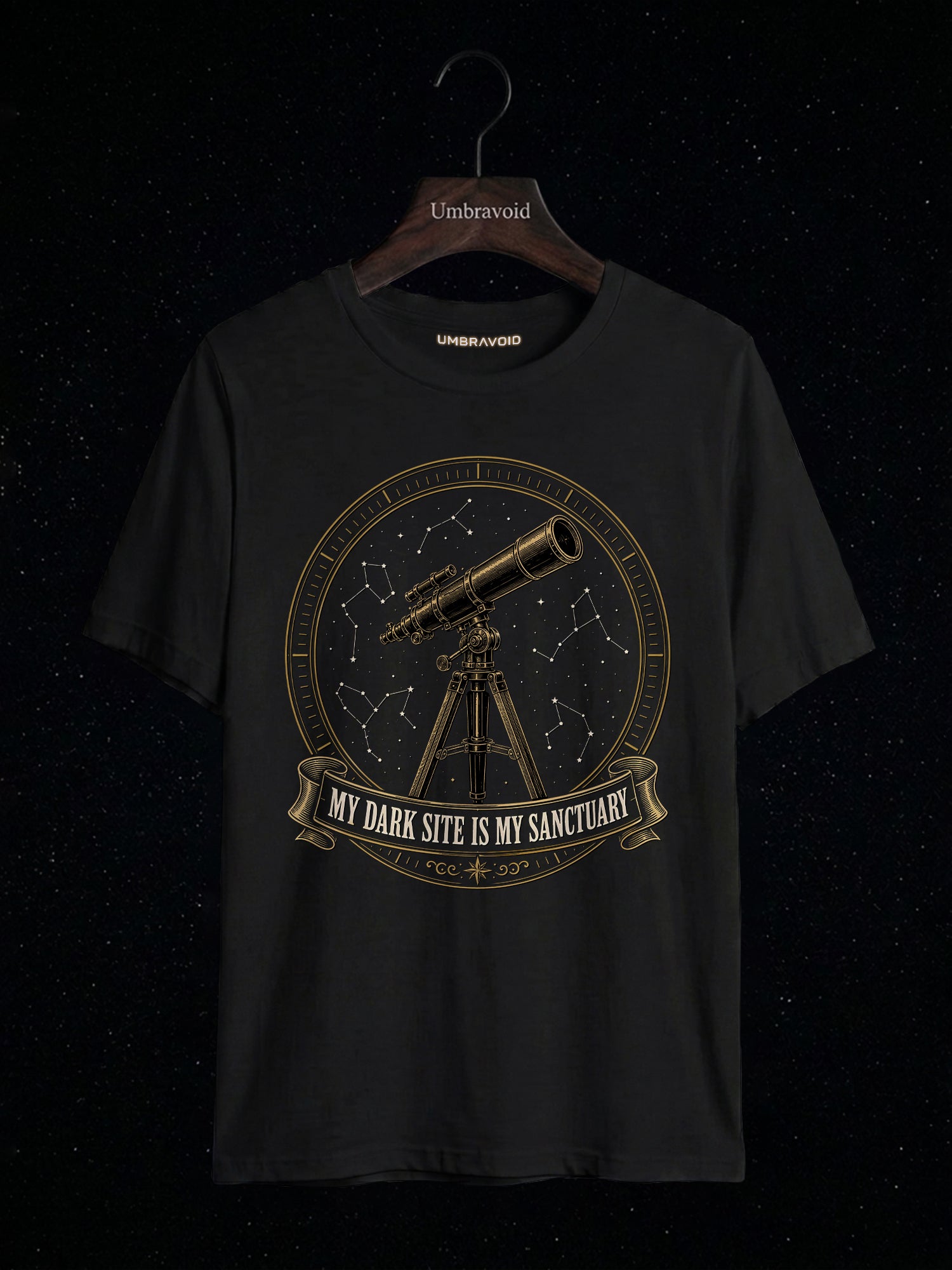 My Dark Site Is My Sanctuary astronomy t-shirt | Umbra Void