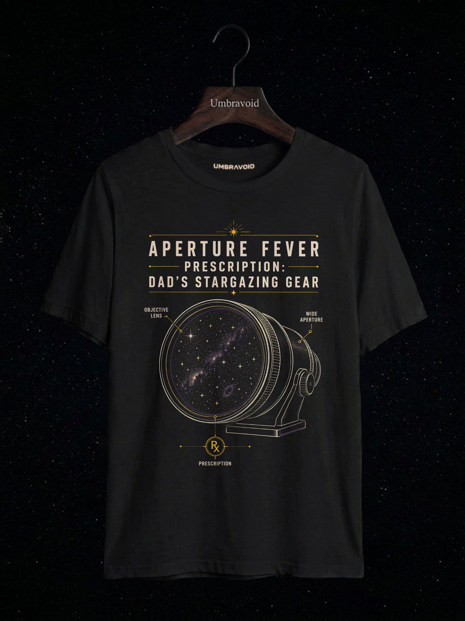 Aperture Fever Prescription astronomy t-shirt | Umbra Void