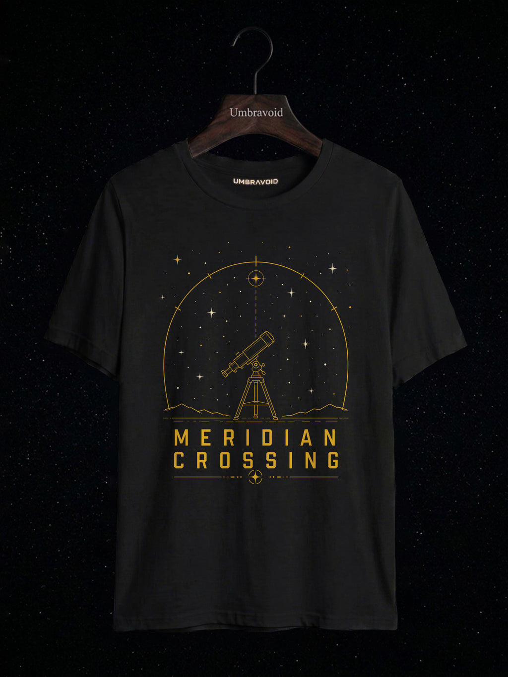 Meridian Crossing astronomy t-shirt | Umbra Void
