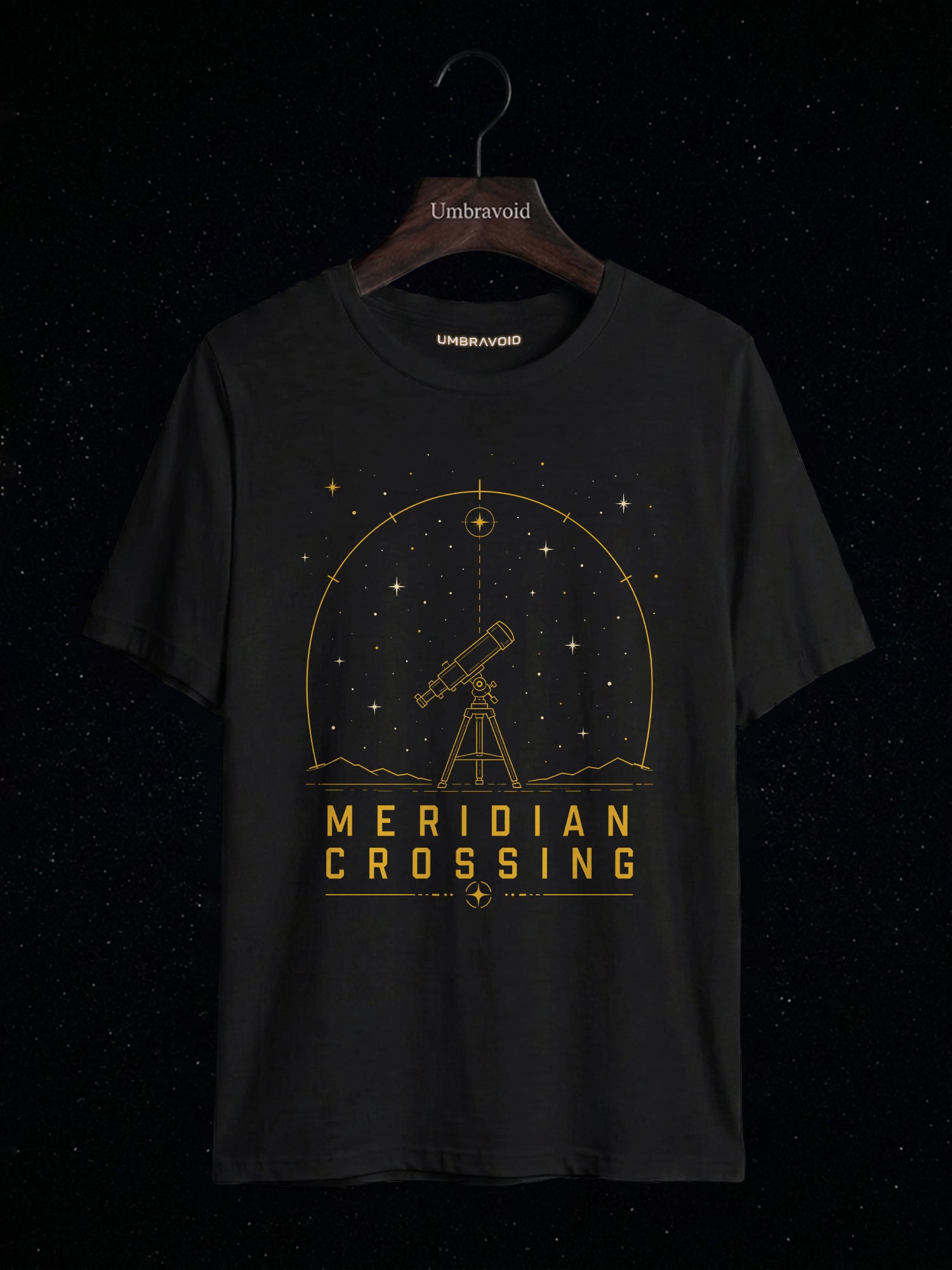 Meridian Crossing astronomy t-shirt | Umbra Void