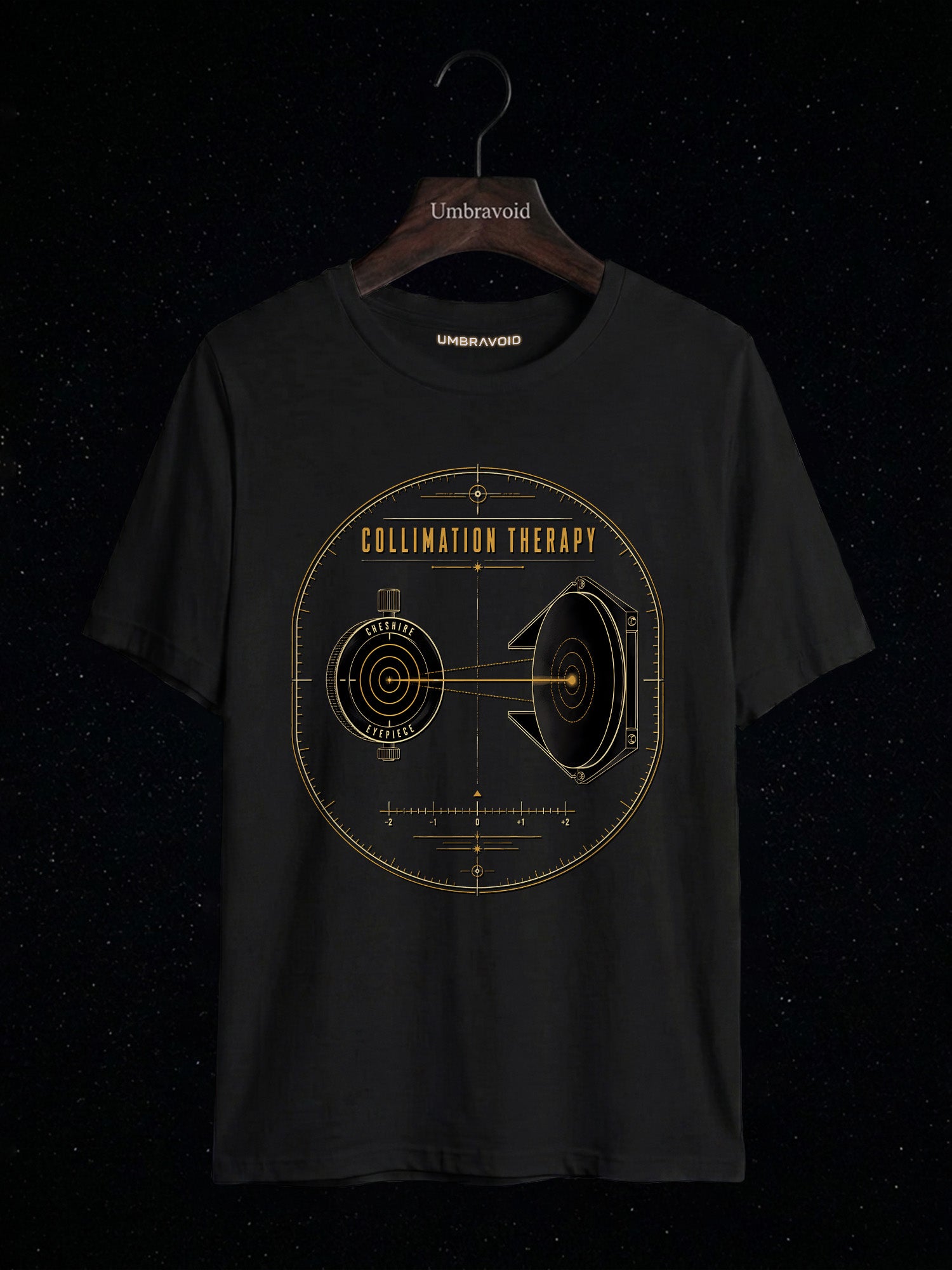 Collimation Therapy Mirror Alignment astronomy t-shirt | Umbra Void