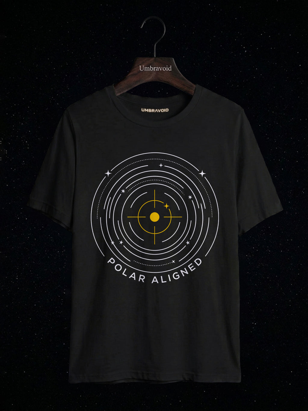Polar Aligned astronomy t-shirt | Umbra Void