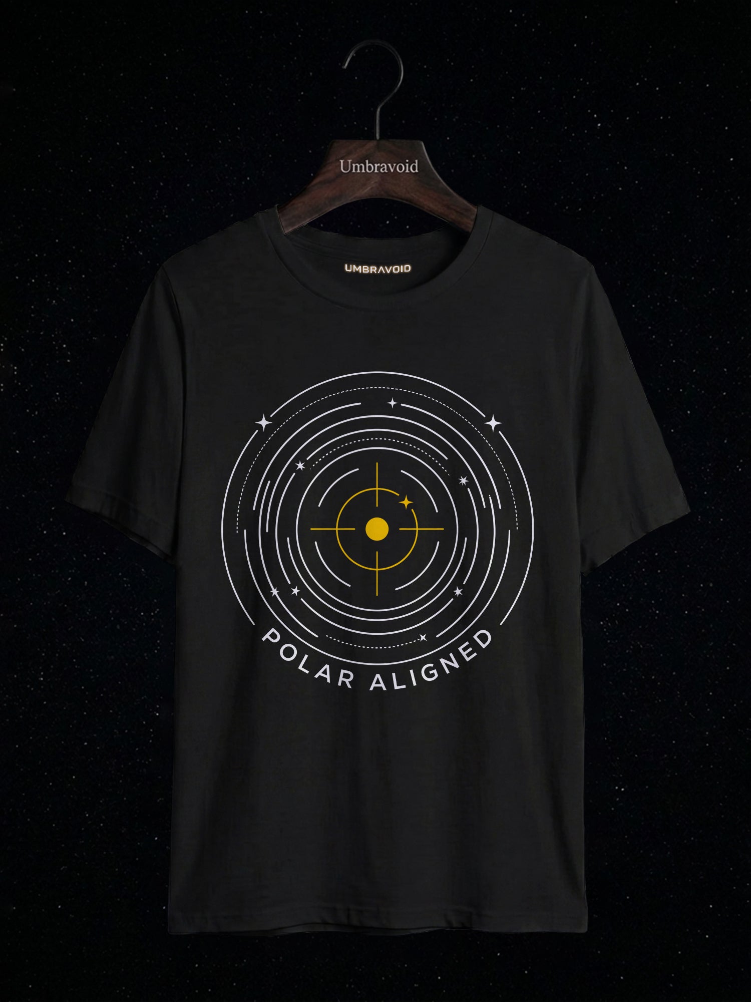 Polar Aligned astronomy t-shirt | Umbra Void