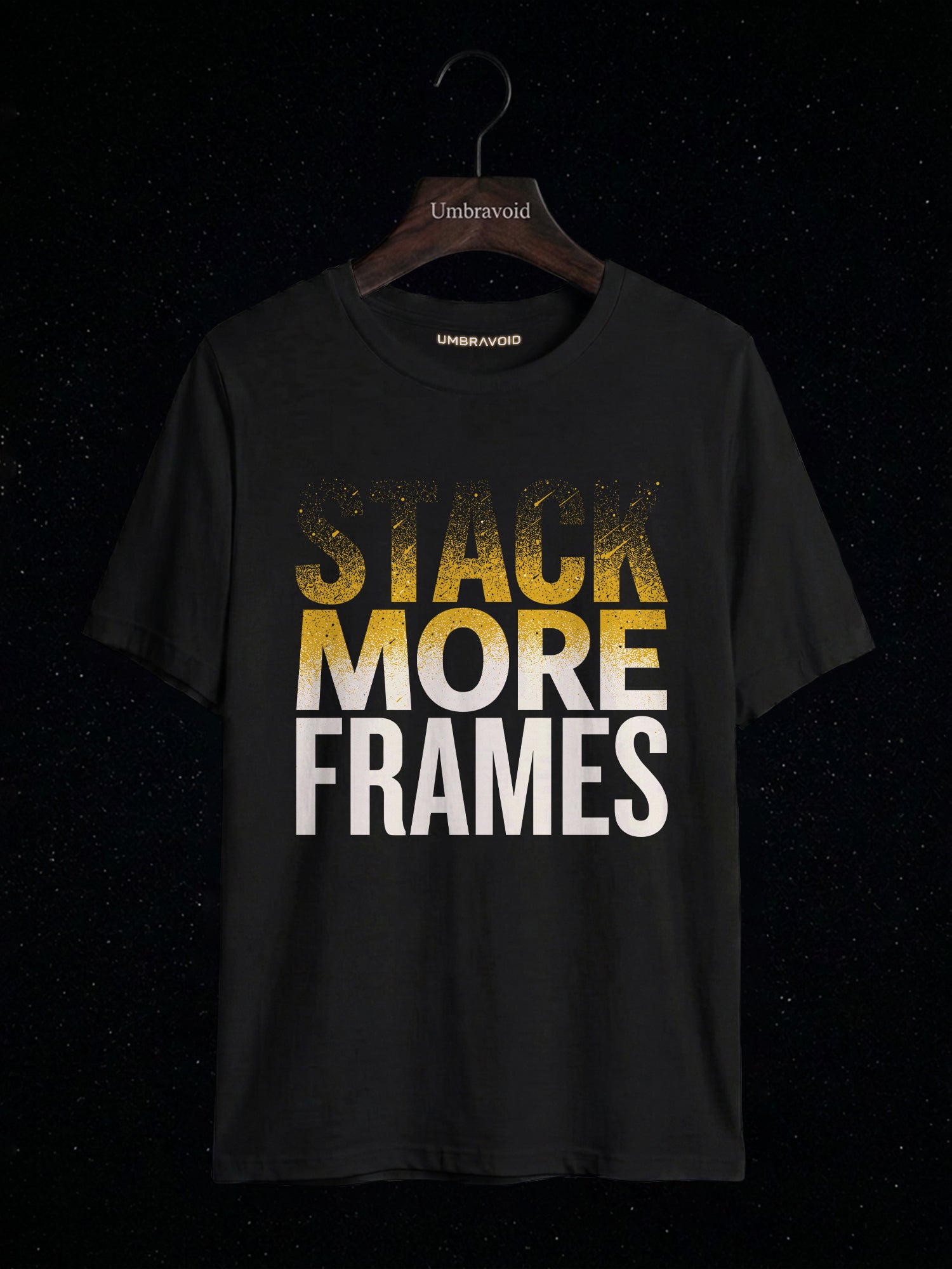 Stack More Frames astronomy t-shirt | Umbra Void