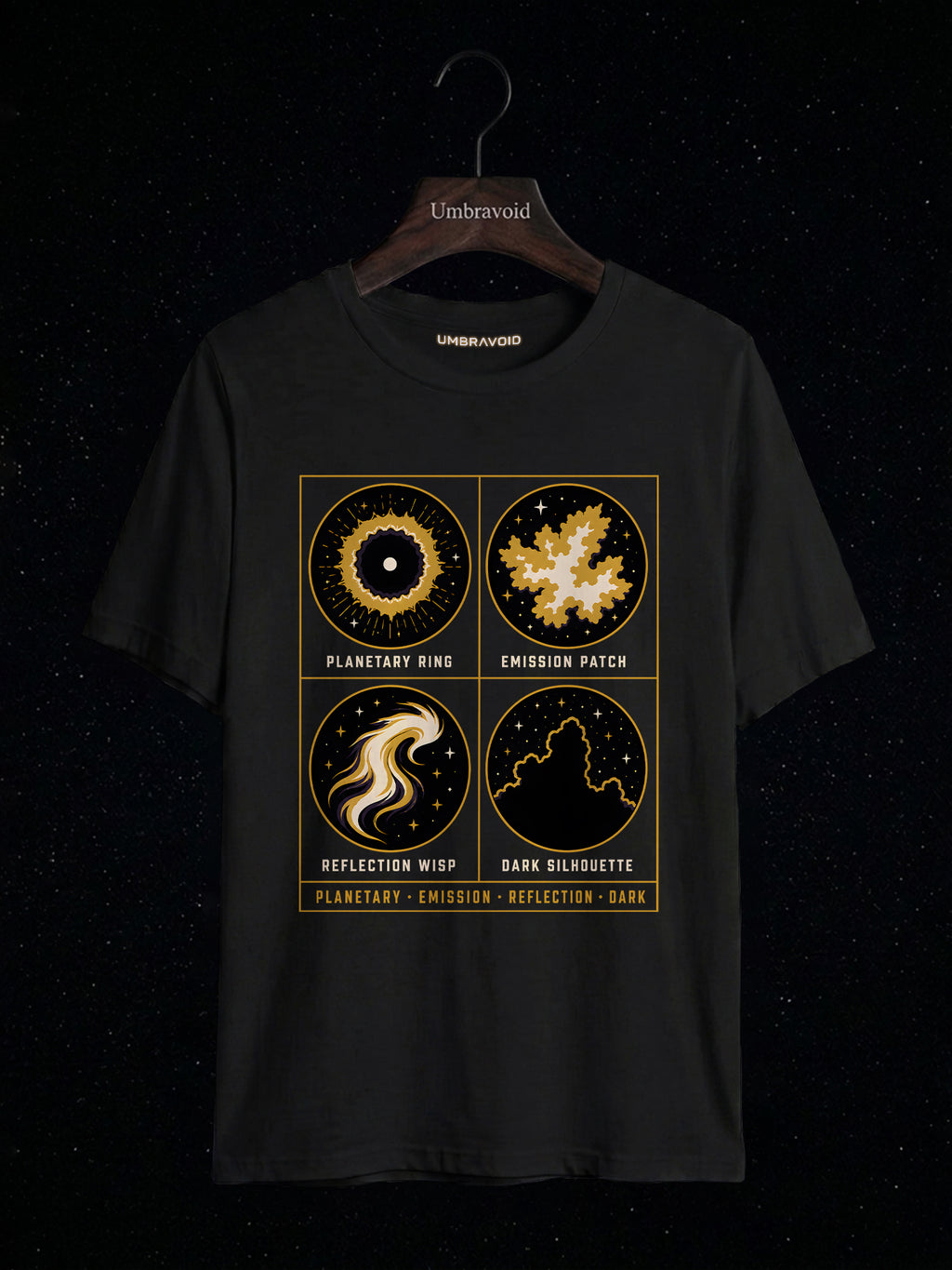 Nebula Types Field Guide astronomy t-shirt | Umbra Void