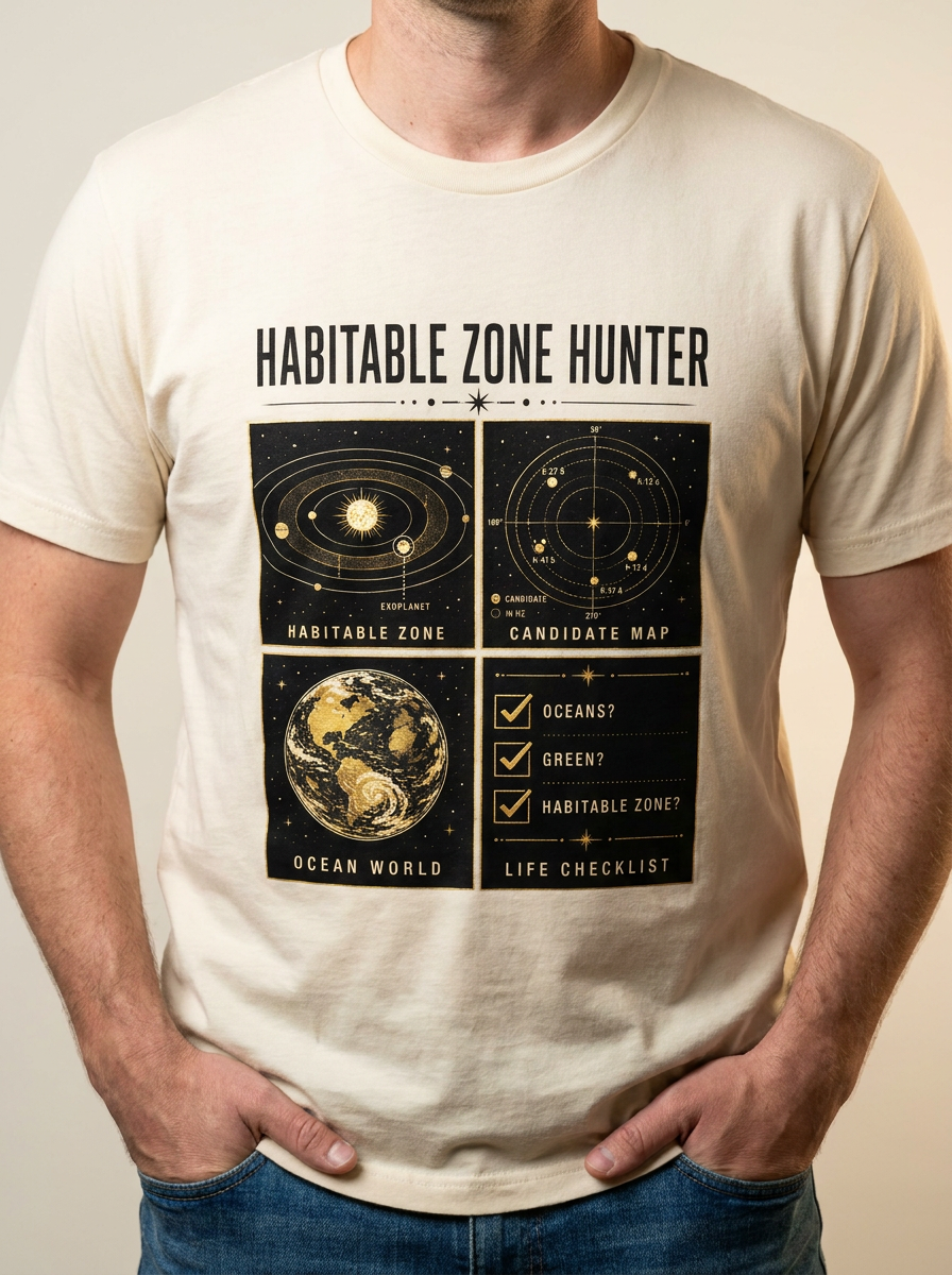 Habitable Zone Hunter astronomy t-shirt | Umbra Void