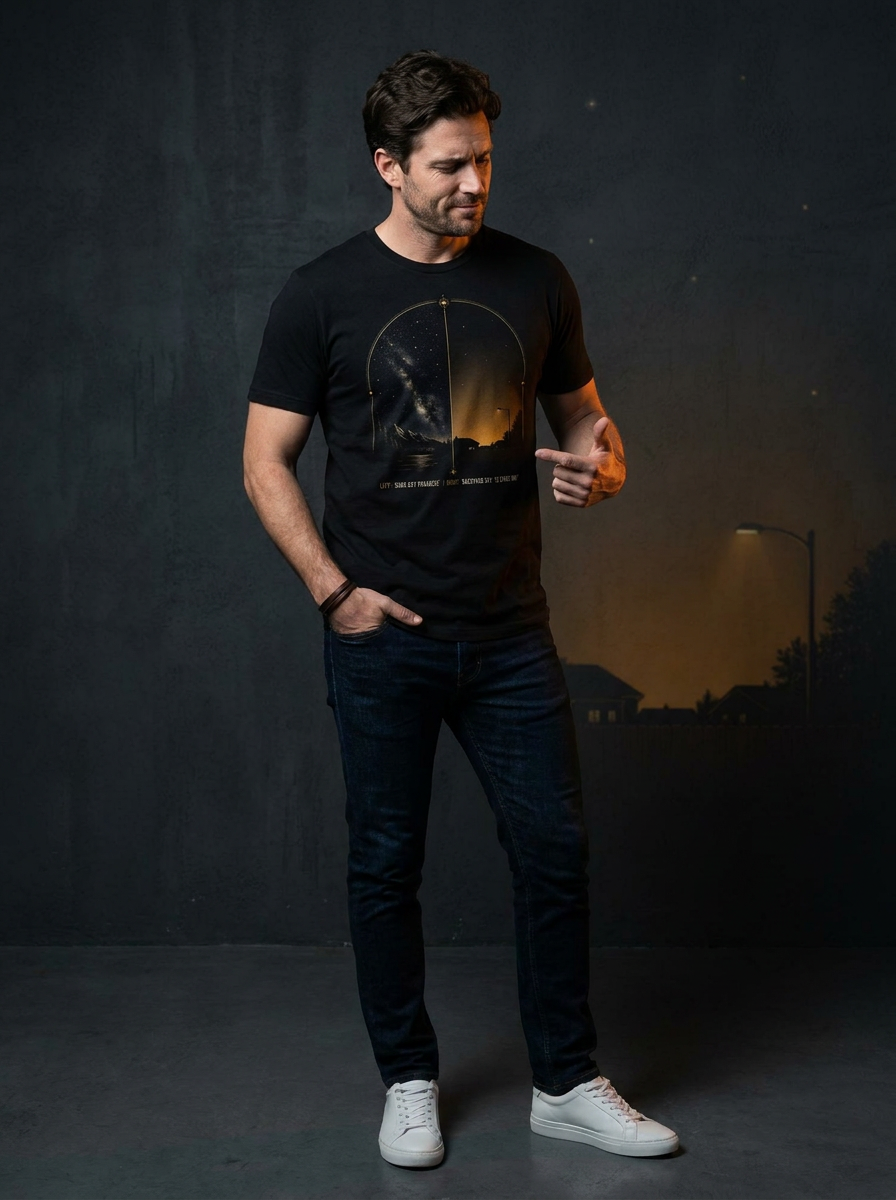 Dark Sky Paradise vs Backyard Sky astronomy t-shirt | Umbra Void