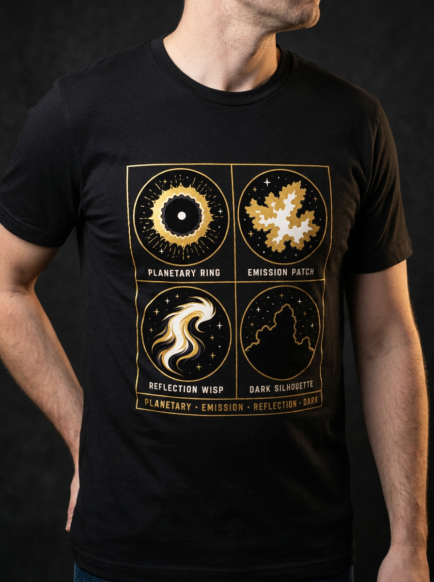 Nebula Types Field Guide astronomy t-shirt | Umbra Void