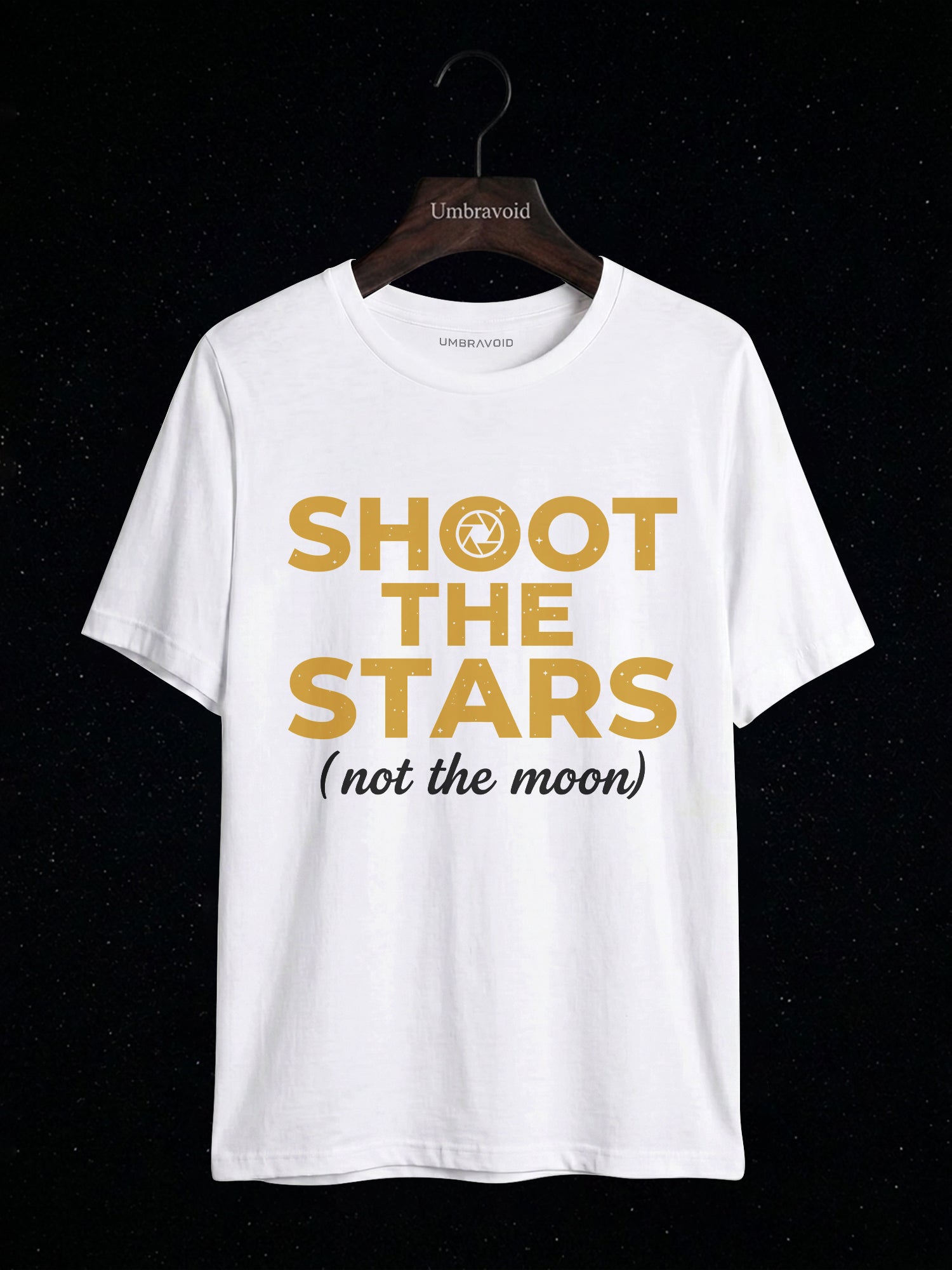 Shoot The Stars (Not The Moon) astronomy t-shirt | Umbra Void