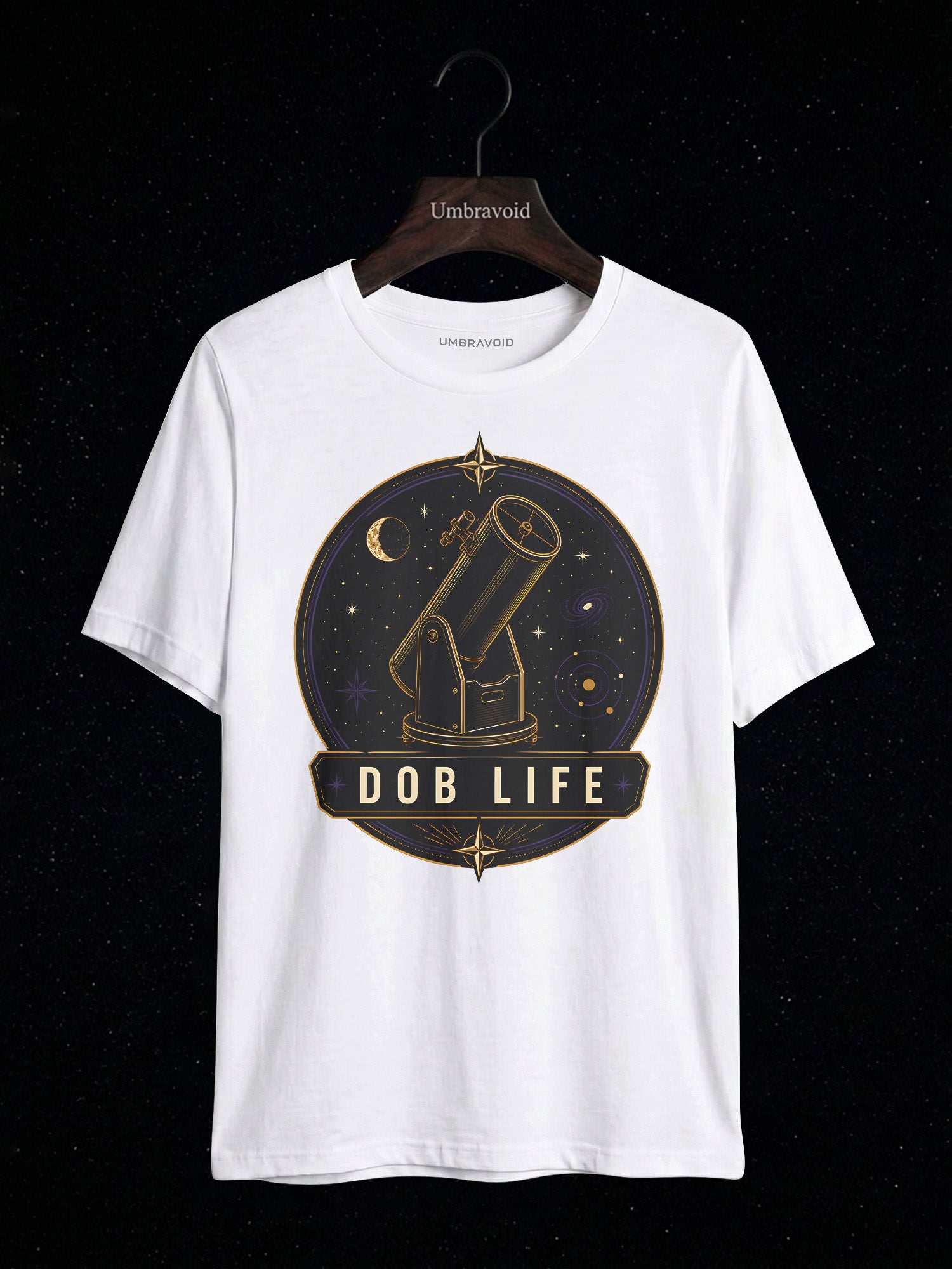Dob Life Galaxy Edition astronomy t-shirt | Umbra Void