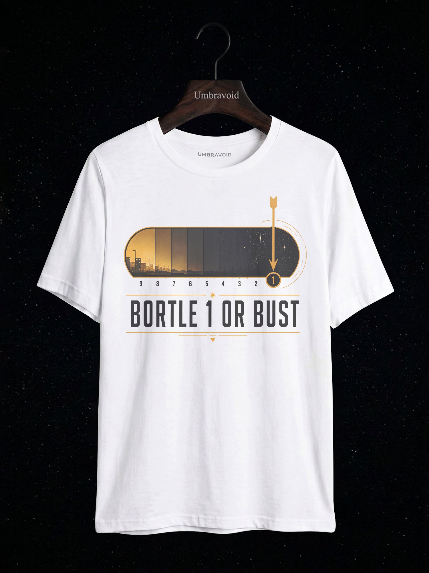 Bortle 1 Or Bust Scale astronomy t-shirt | Umbra Void