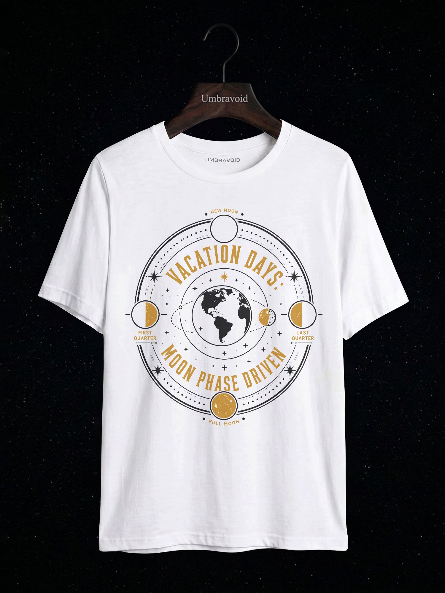 Vacation Days: Moon Phase Driven astronomy t-shirt | Umbra Void