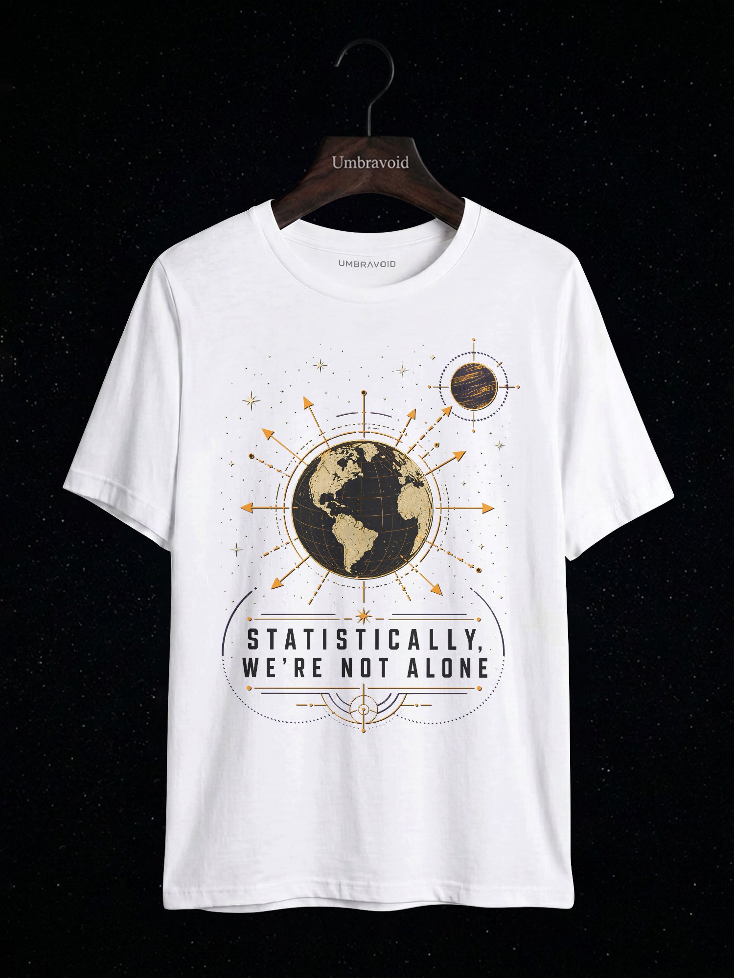 Statistically, We're Not Alone astronomy t-shirt | Umbra Void