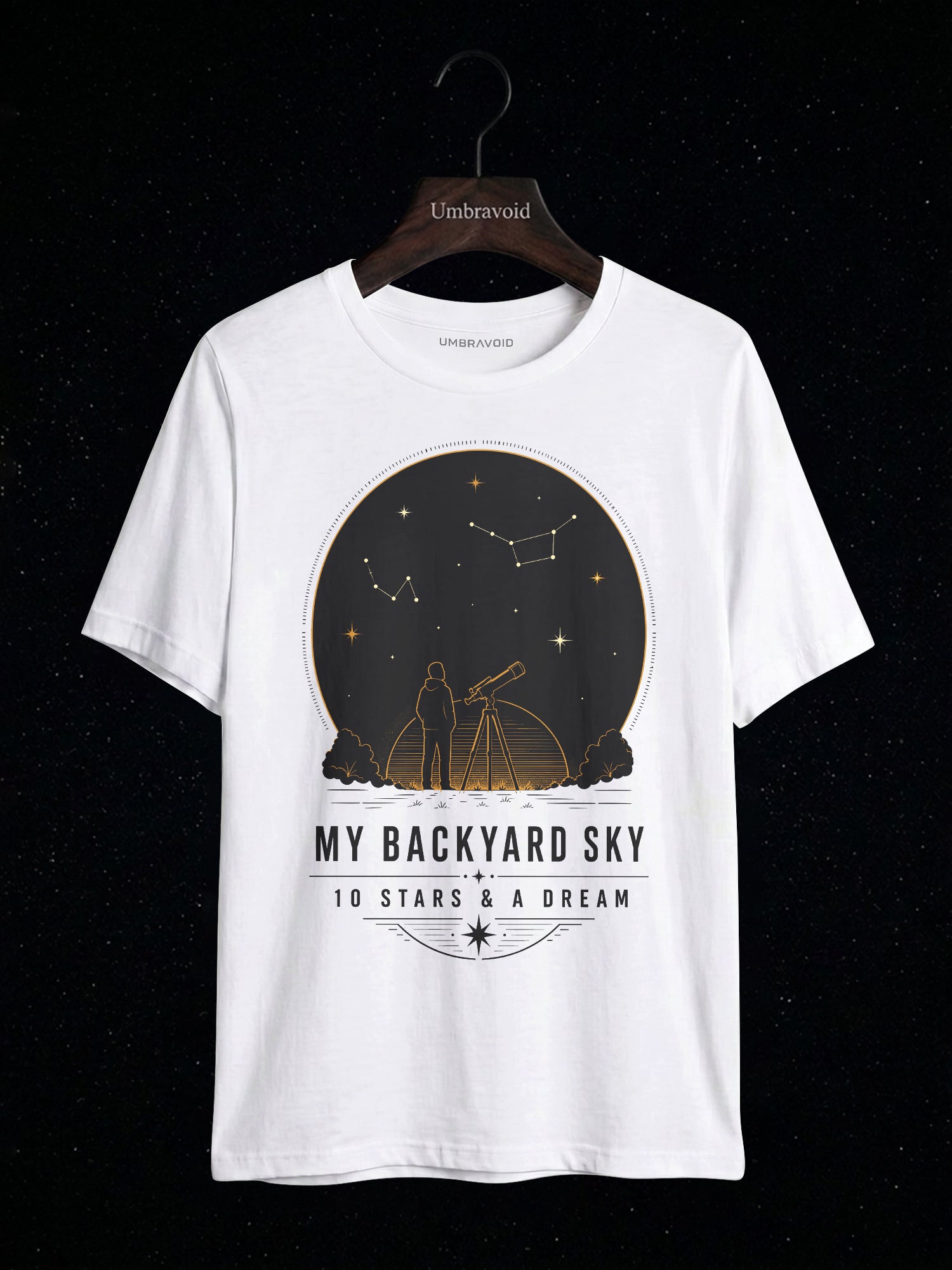 My Backyard Sky: 10 Stars & A Dream astronomy t-shirt | Umbra Void