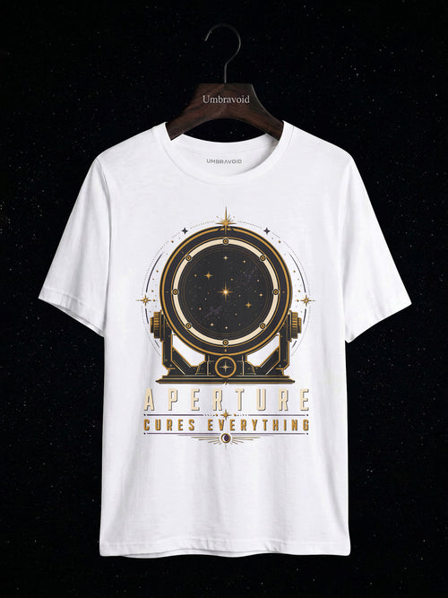 Aperture Cures Everything astronomy t-shirt | Umbra Void