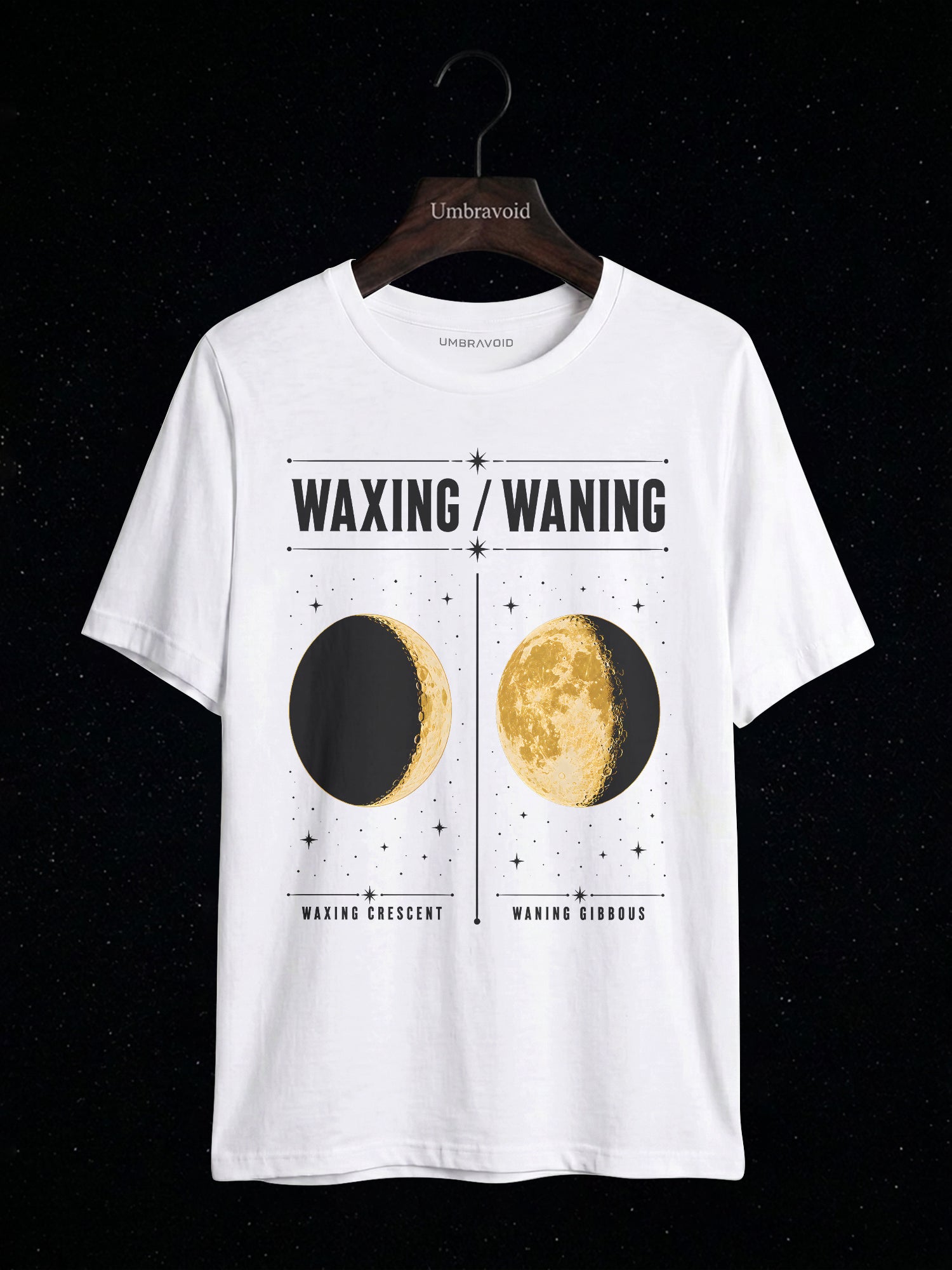 Waxing / Waning astronomy t-shirt | Umbra Void