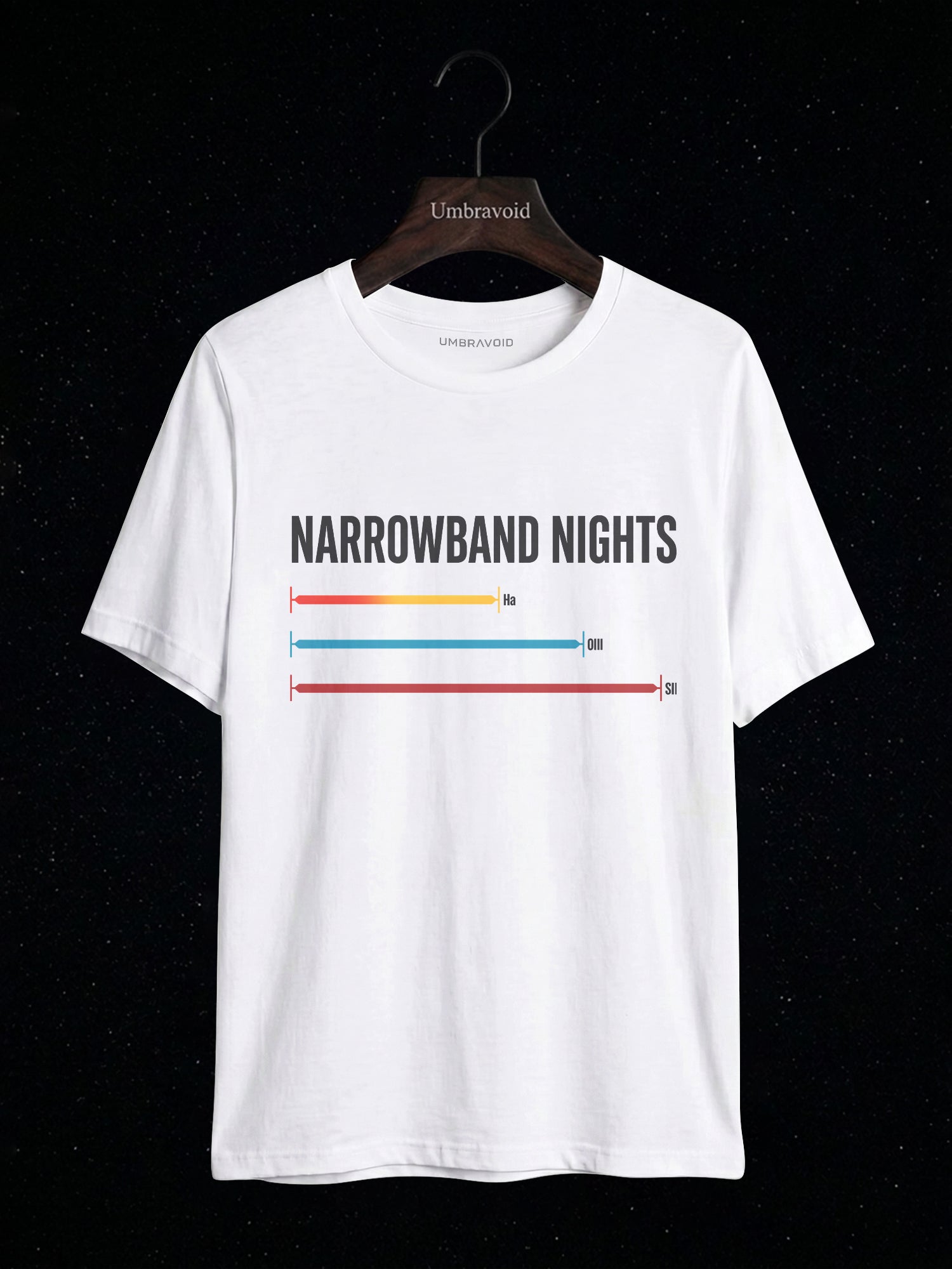 Narrowband Nights astronomy t-shirt | Umbra Void