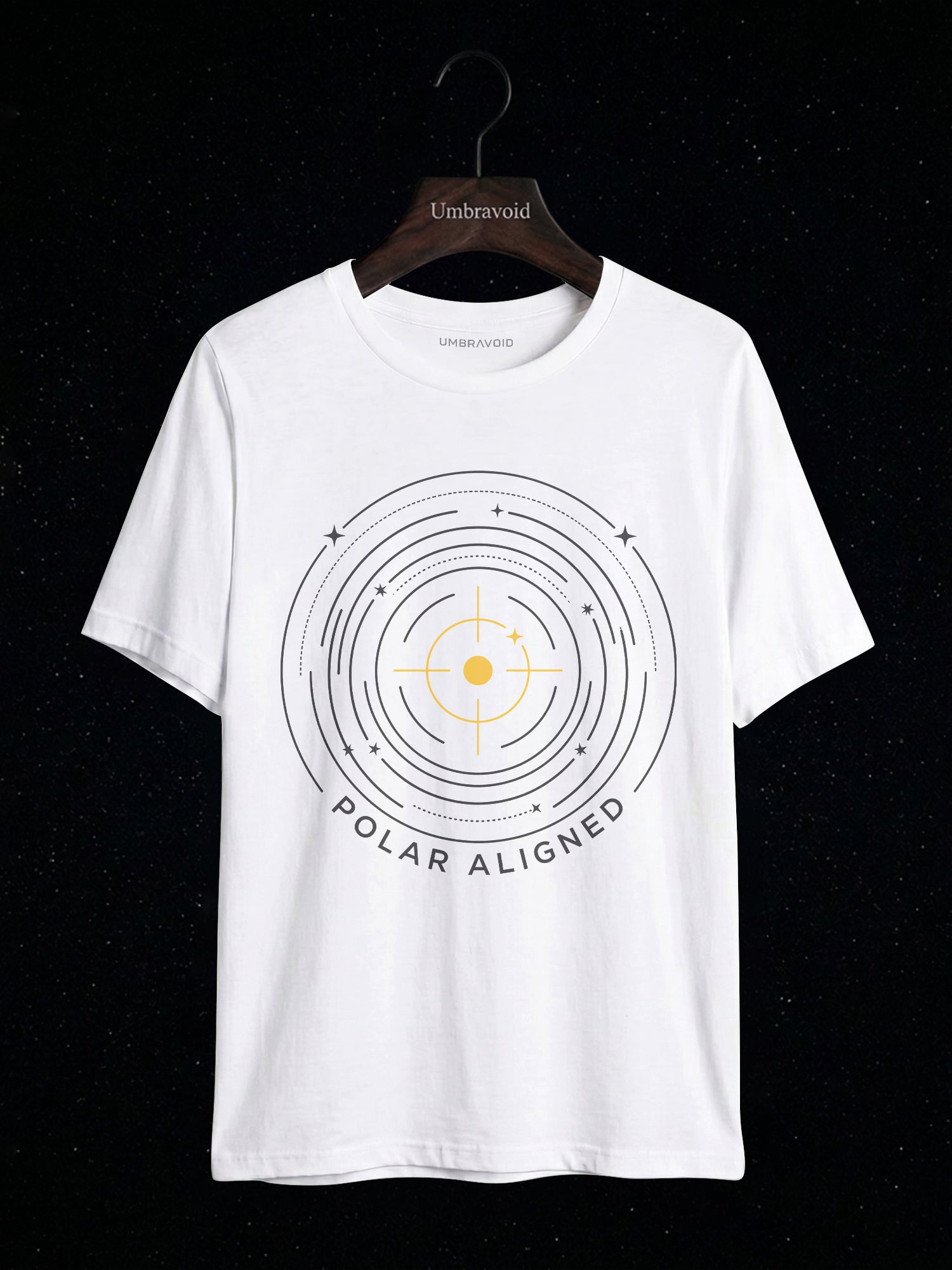 Polar Aligned astronomy t-shirt | Umbra Void