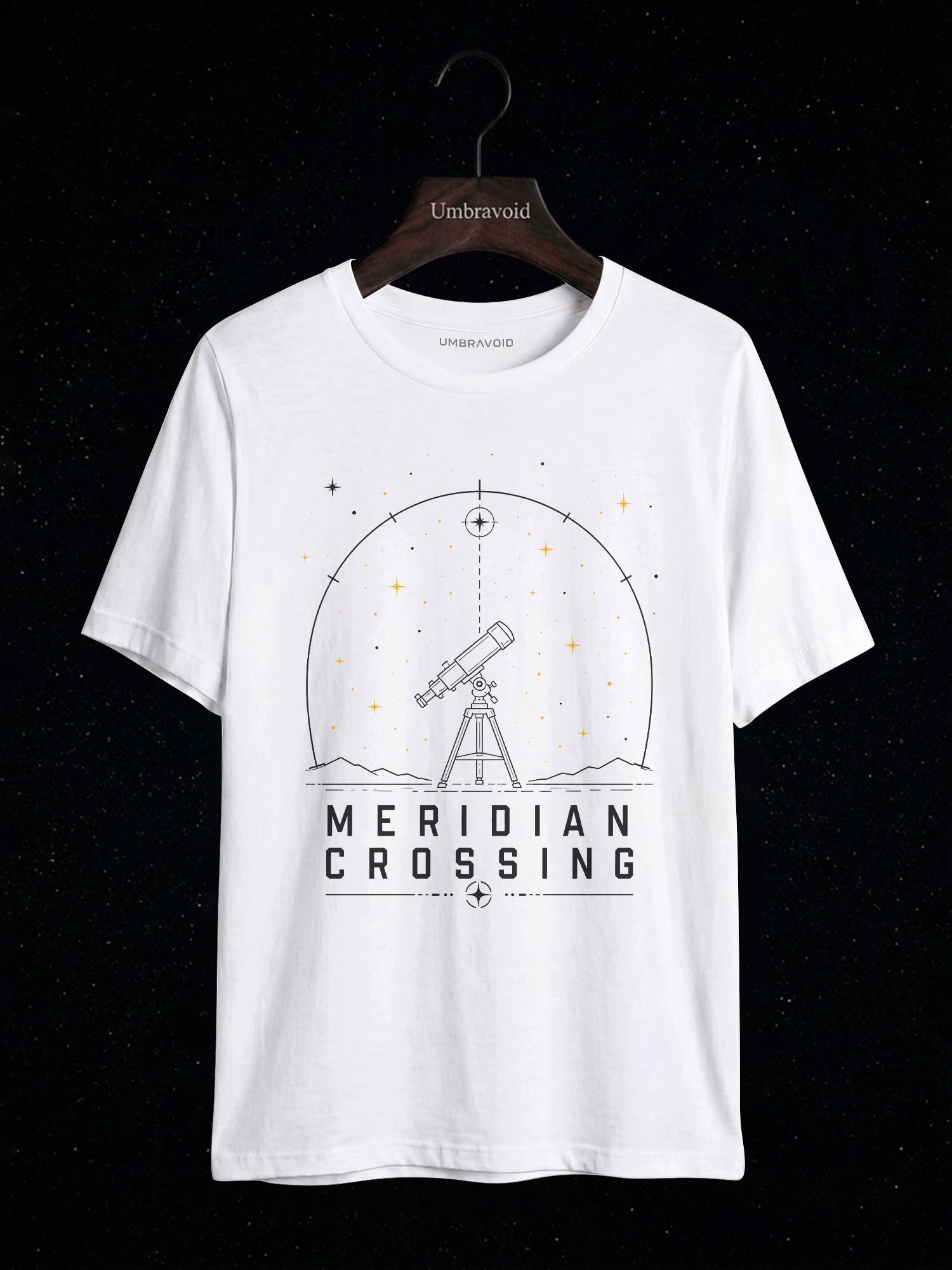 Meridian Crossing astronomy t-shirt | Umbra Void