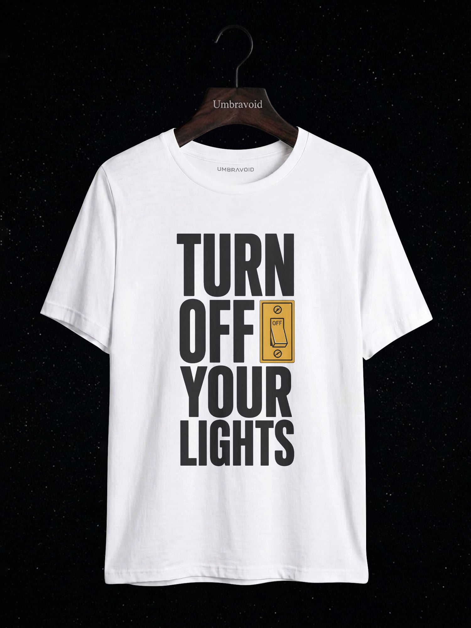 Turn Off Your Lights astronomy t-shirt | Umbra Void