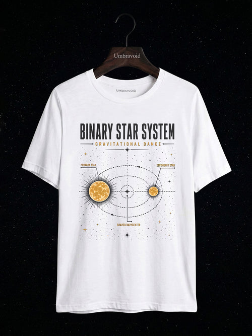 Binary Star System Gravitational Dance astronomy t-shirt | Umbra Void