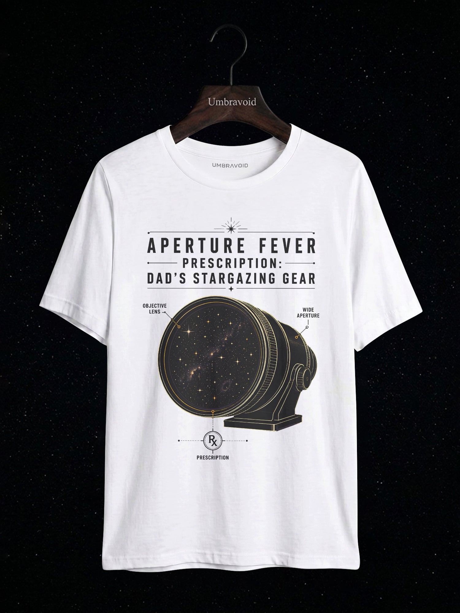 Aperture Fever Prescription astronomy t-shirt | Umbra Void